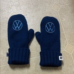 Blue Mittens with Logo